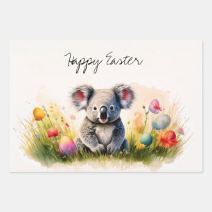 Koala veld van paaseieren Happy Easter Inpakpapier Vel