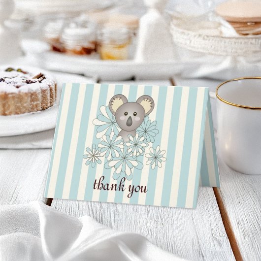 Koala Verjaardag / Baby Boy Shower Bedankkaartjes Bedankkaart