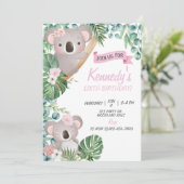 Koala verjaardag, elke leeftijd, laten we hangen, kaart (Staand voorkant)