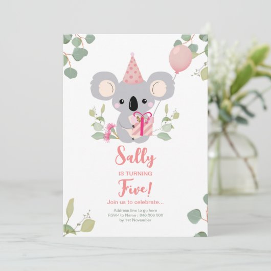 Koala Verjaardag Kaart (Staand voorkant)