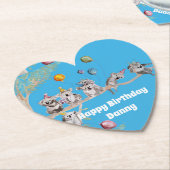 Koala Verjaardagsfeestje Blauw Papier Feest Onderz Kartonnen Onderzetters (Gekanteld)