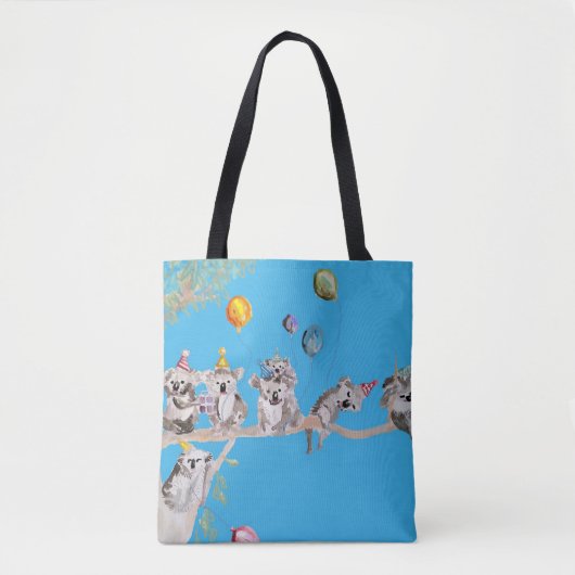 Koala Verjaardagsfeestje Koala's Schattige Meisjes Tote Bag (Voorkant)