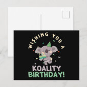 Koala-verjaardagswens voor een koala-verjaardag va briefkaart (Voorkant / Achterkant)