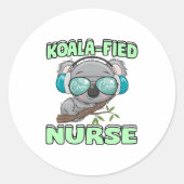 Koala-verpleegster Ronde Sticker (Voorkant)