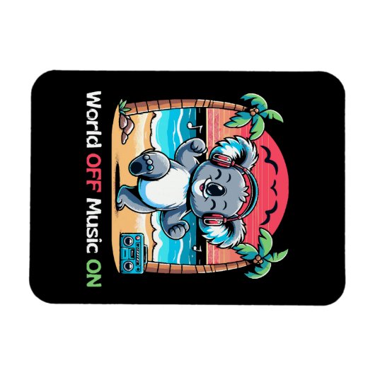 Koala Vibing op het strand Magneet (Horizontaal)