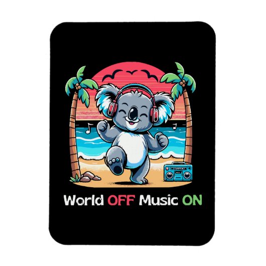 Koala Vibing op het strand Magneet (Verticaal)