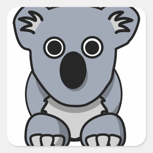 koala vierkante sticker (Voorkant)