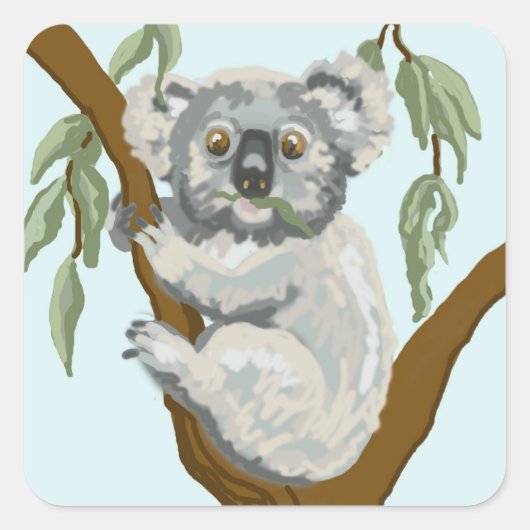 Koala Vierkante Sticker (Voorkant)