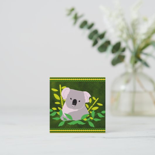 Koala Vierkante Visitekaartje (Staand voorkant)