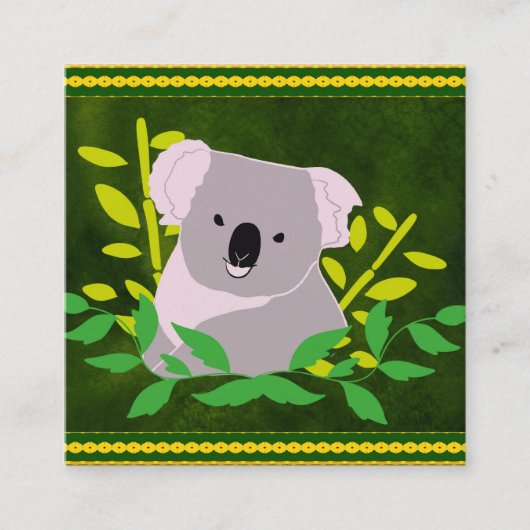 Koala Vierkante Visitekaartje (Voorkant)