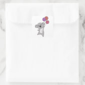 Koala vliegt met ballonnen kinder zoete dieren vierkante sticker (Tas)