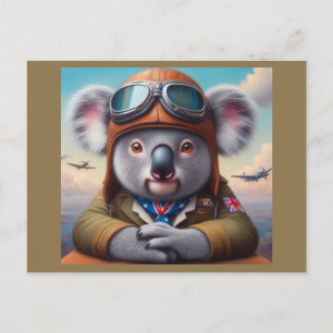 Koala Vliegtuigpiloot Briefkaart