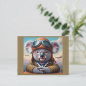 Koala Vliegtuigpiloot Briefkaart (Staand voorkant)