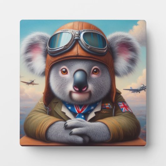 Koala Vliegtuigpiloot Fotoplaat (Voorkant)