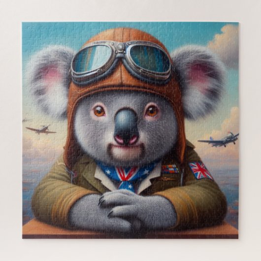 Koala Vliegtuigpiloot Legpuzzel (Verticaal)