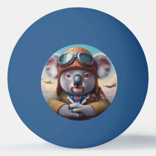 Koala Vliegtuigpiloot Pingpongbal (Voorkant)