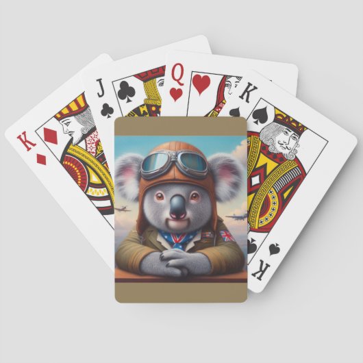 Koala Vliegtuigpiloot Pokerkaarten (Achterkant)