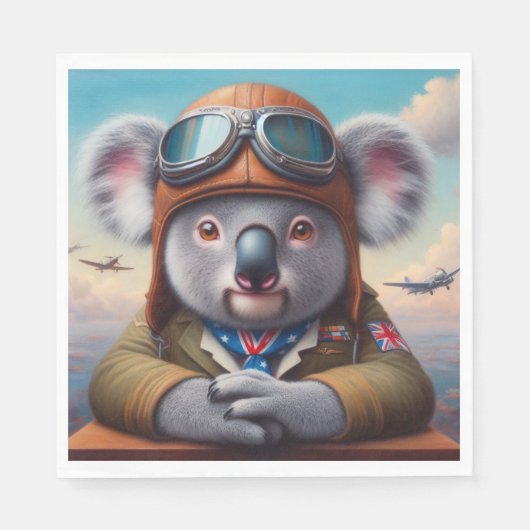 Koala Vliegtuigpiloot Servet (Voorkant)