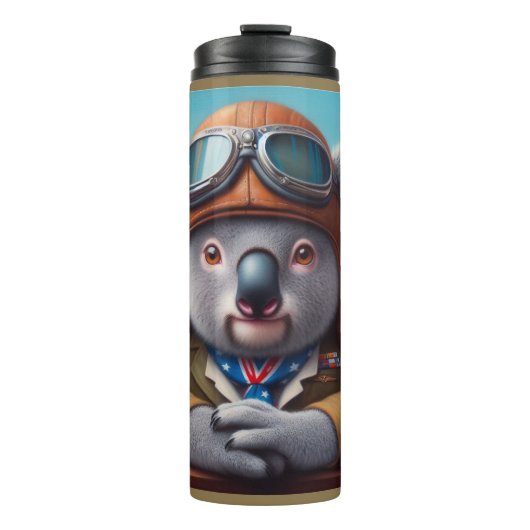 Koala Vliegtuigpiloot Thermosbeker (Voorkant)