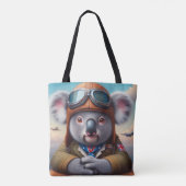 Koala Vliegtuigpiloot Tote Bag (Achterkant)