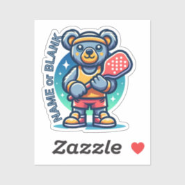 KOALA voeg je eigen tekst toe - Pickleball Mascot Sticker