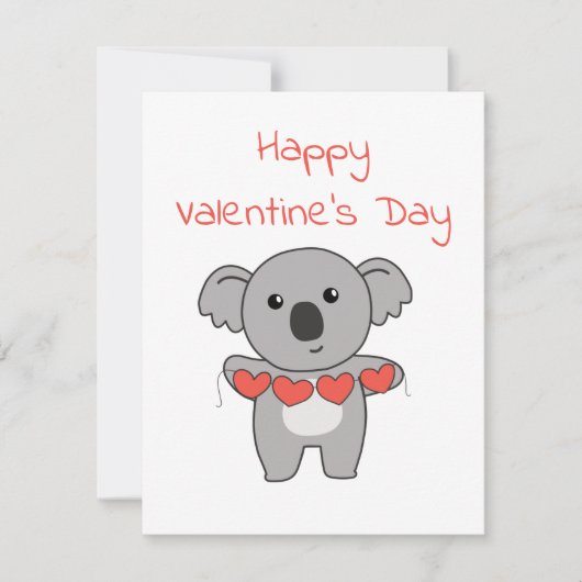 Koala voor Valentijnsdag zoete dieren met Feestdagenkaart (Voorkant)
