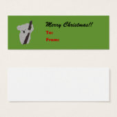 Koala Vrolijk Kerstfeest Geschenk Label Mini Visitekaartjes (Voorkant /achterkant)