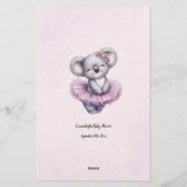 Koala Wat zit er in je portemonnee Baby shower Gam Briefpapier (Achterkant)