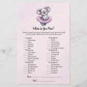 Koala Wat zit er in je portemonnee Baby shower Gam Briefpapier (Voorkant)