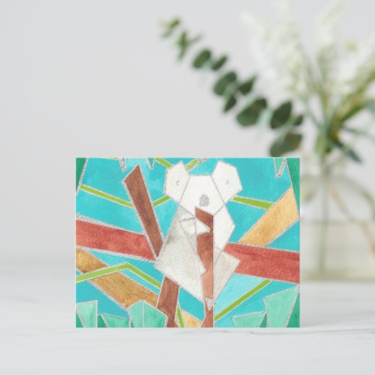 Koala Waterverf Art Briefkaart (Staand voorkant)