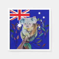 Koala waterverf gombomen Australische vlag
