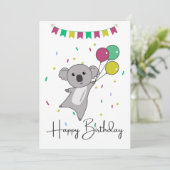 Koala Wensen Gefeliciteerd Verjaardag Aan Jou Koal Kaart (Staand voorkant)