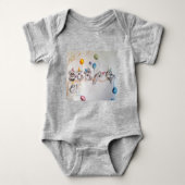 Koala Whimsical Waterverf Gray Babies Bodysuit (Voorkant)