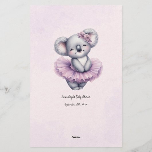 Koala Wie kent Mama Beste Baby shower Game Kaart (Achterkant)