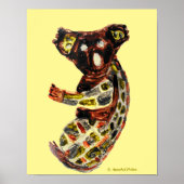 Koala Wild Animal Aboriginal Art Poster (Voorkant)