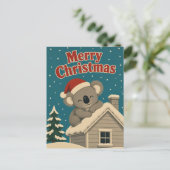 Koala Winter Dak Dier Kerstmis Briefkaart (Staand voorkant)