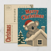Koala Winter Dak Dier Kerstmis Briefkaart (Voorkant / Achterkant)