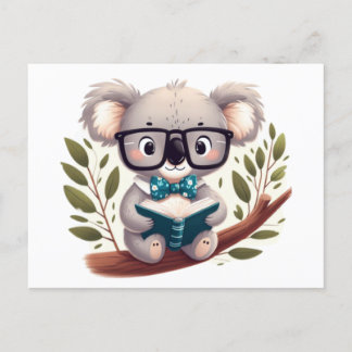 Koala with glasses briefkaart