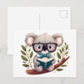 Koala with glasses briefkaart (Voorkant / Achterkant)