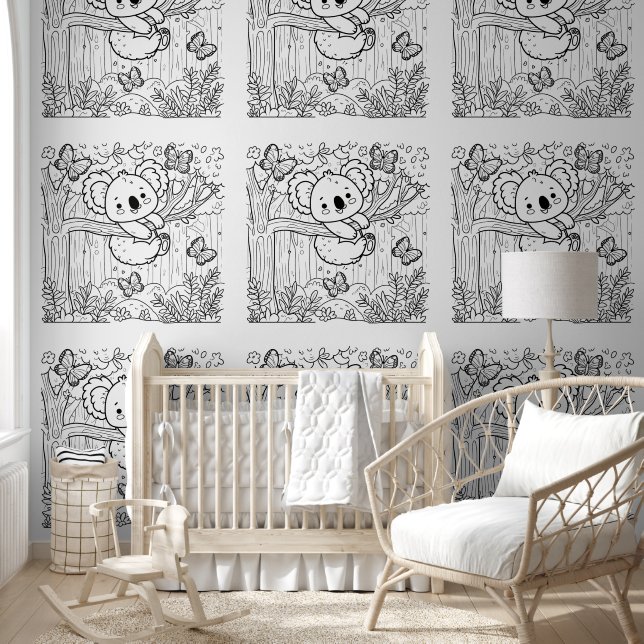 Koala Wonderland Coloring Behang (Kinderen)