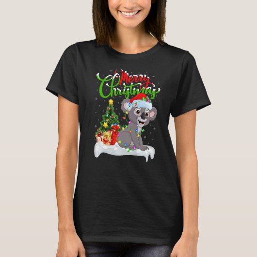 Koala Xmas Decorations Santa Koala Kerstmis T-shirt (Voorkant)