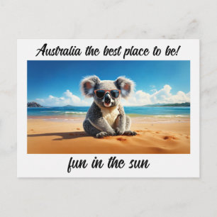 Koala zandstrand Australië de beste plek om te zij Feestdagenkaart