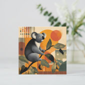 Koala zittend in een boom (Staand voorkant)