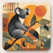 Koala zittend in een boom bier onderzetter (Voorkant)