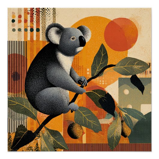 Koala zittend in een boom perfect poster (Voorkant)