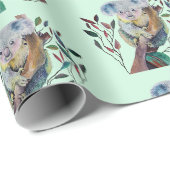 Koala zittend in een eucalyptusboom cadeaupapier (Rol Hoek)