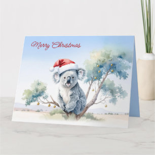Koala Zittend in een gomboom Vrolijk kerstfeest Kaart