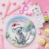 Koala Zittend in een gomboom Vrolijk kerstfeest Papieren Bordje (Feest)