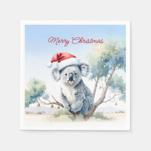 Koala Zittend in een gomboom Vrolijk kerstfeest Servet