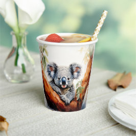 Koala Zittend in een Gum Tree Papieren Bekers